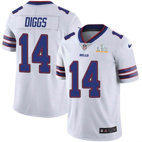 Men's Buffalo Bills #14 Stefon Diggs White NFL 2021 Super Bowl LV Stitched Jersey Men's Buffalo Bills #14 Stefon Diggs White NFL 2021 Super Bowl LV Stitched Jersey